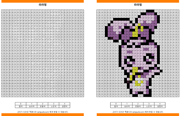 티니핑 픽셀아트 도안 라라핑 색칠놀이